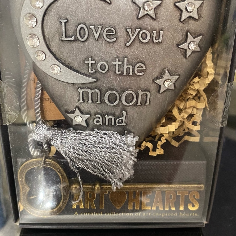 Demdaco Silver Art Heart - Love You to the Moon